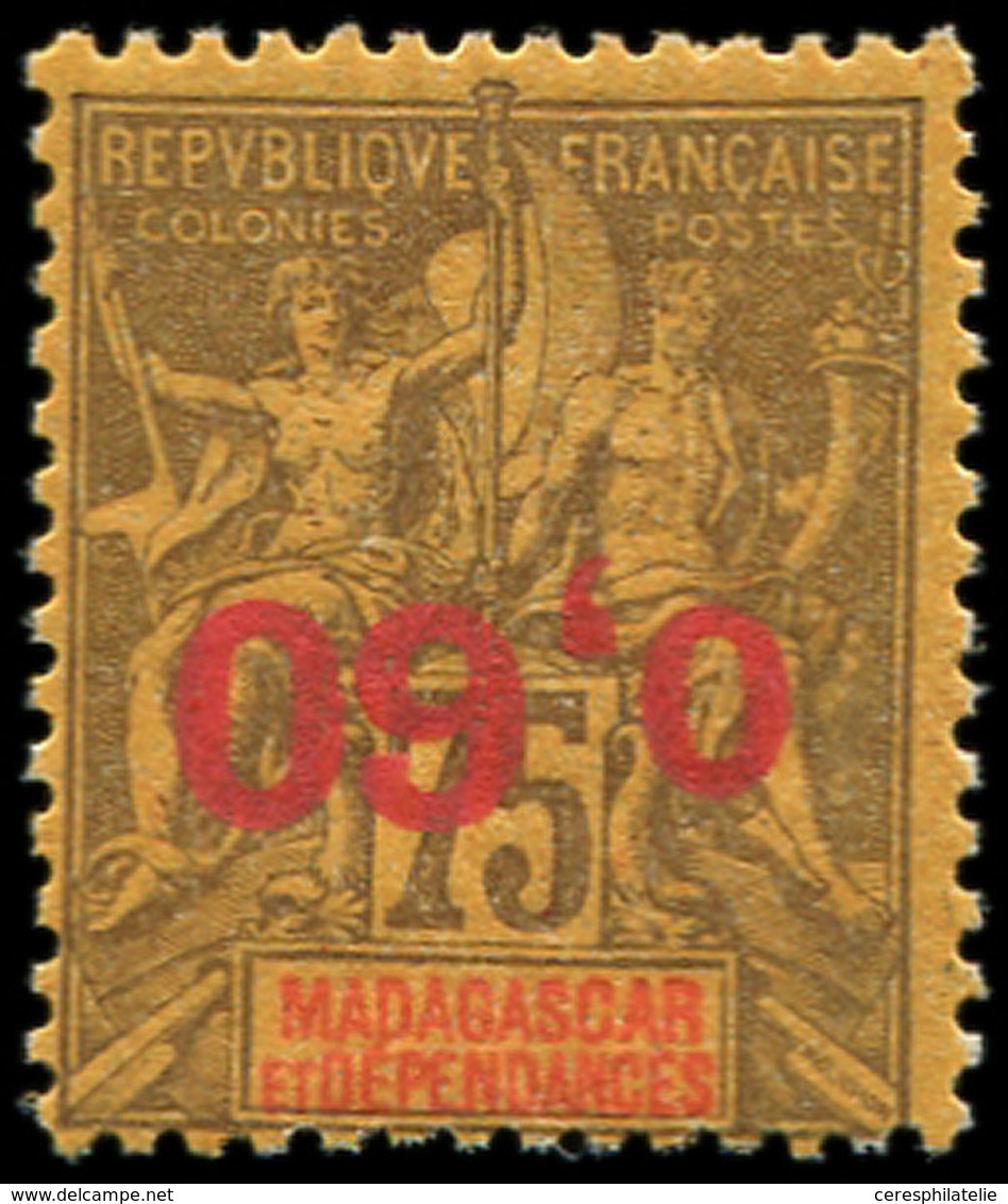 * MADAGASCAR 122a : 0,60 Sur 75c., Surcharge RENVERSEE, TB - Other & Unclassified