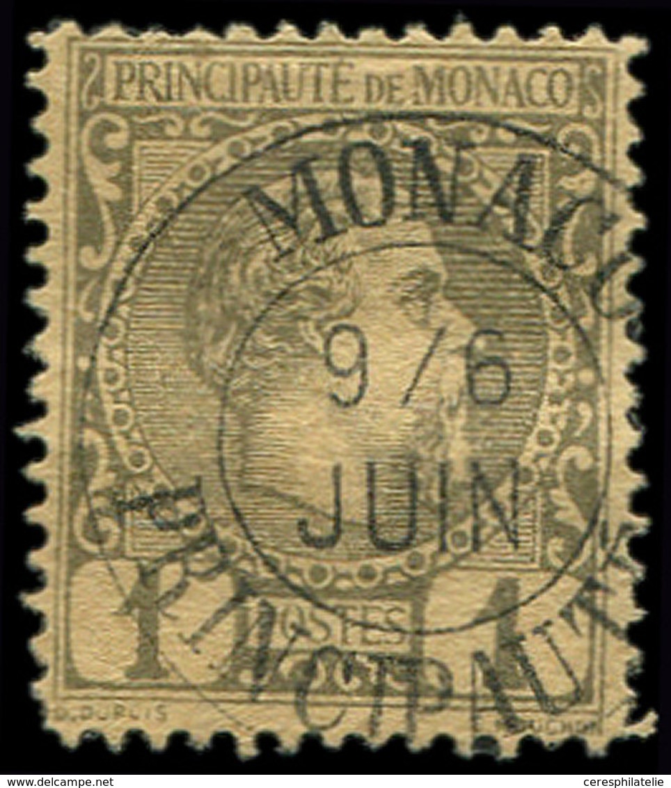 MONACO 1 : 1c. Olive, Obl., TB - Unused Stamps