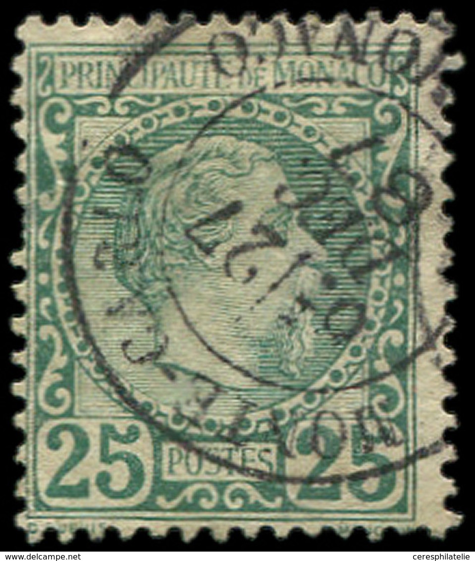 MONACO 6 : 25c. Vert, Charles III, Obl., TB - Unused Stamps