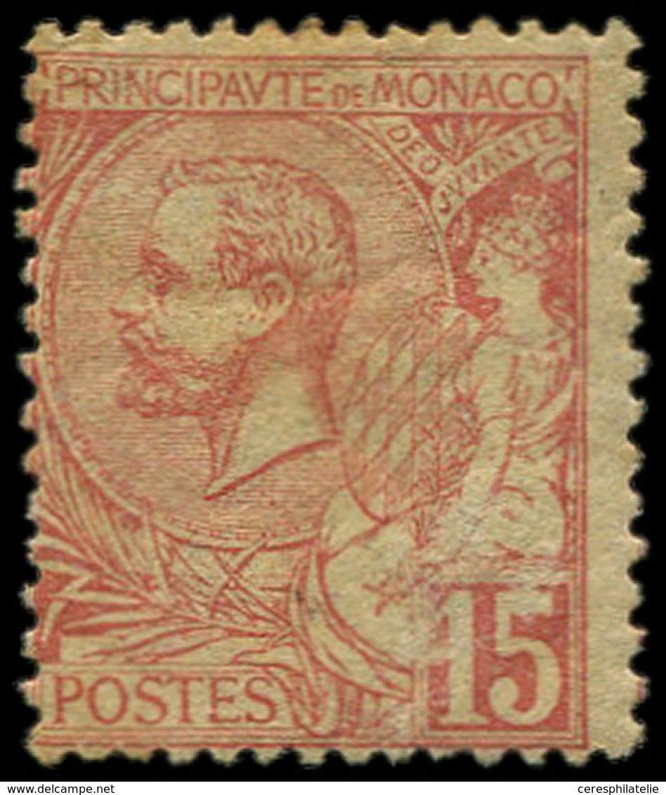 * MONACO 15 : 15c. Rose, Albert Ier, Rousseur, TB - Unused Stamps