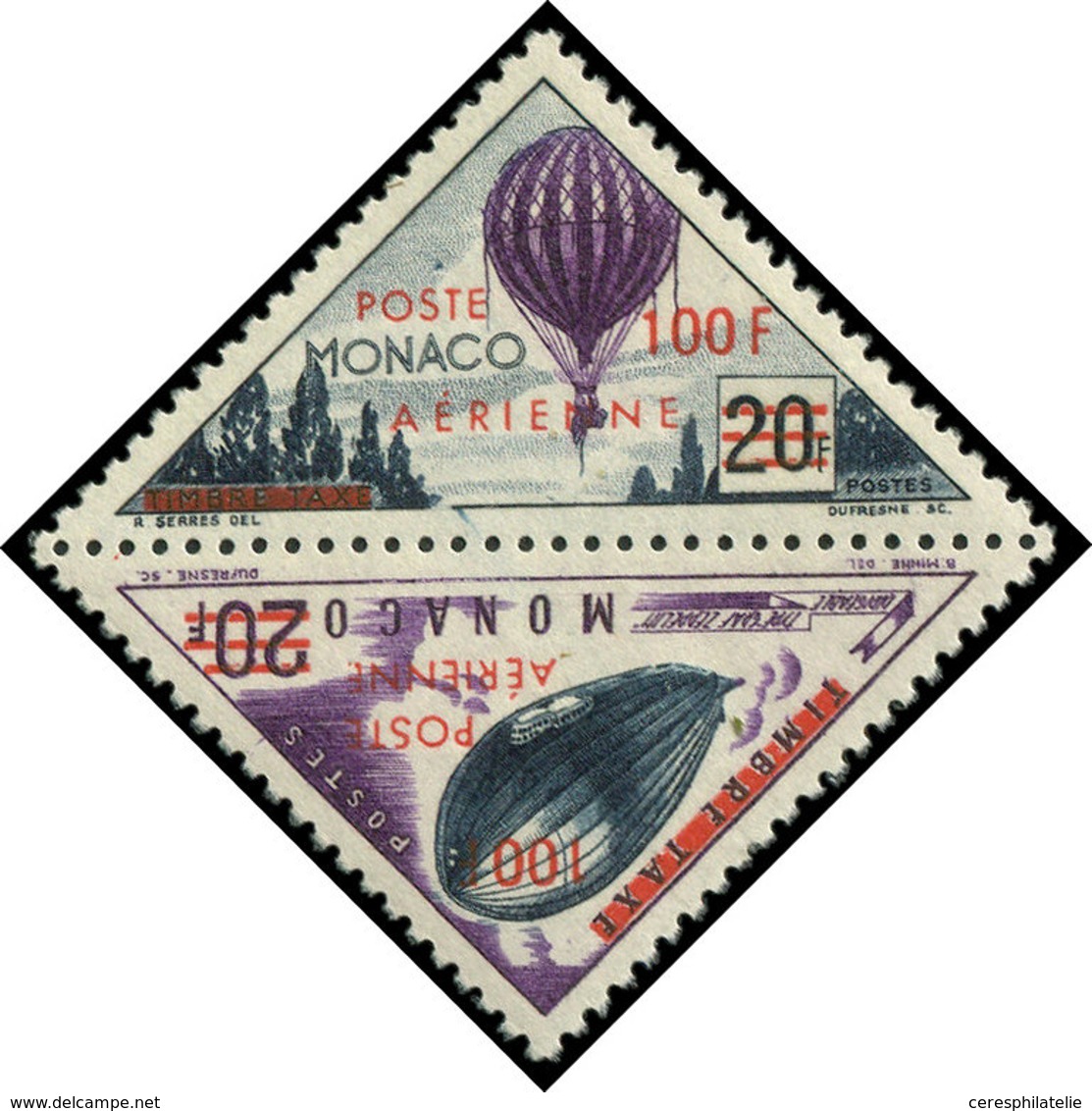 ** MONACO PA 61/62 : La Paire Se Tenant, TB - Airmail