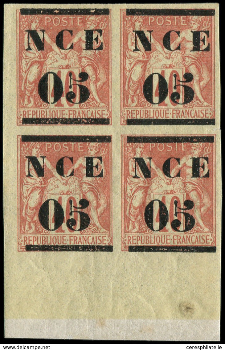 * NOUVELLE CALEDONIE 3 : 05 Sur 40c. Rouge-orange, BLOC De 4 Cdf, TB - Unused Stamps