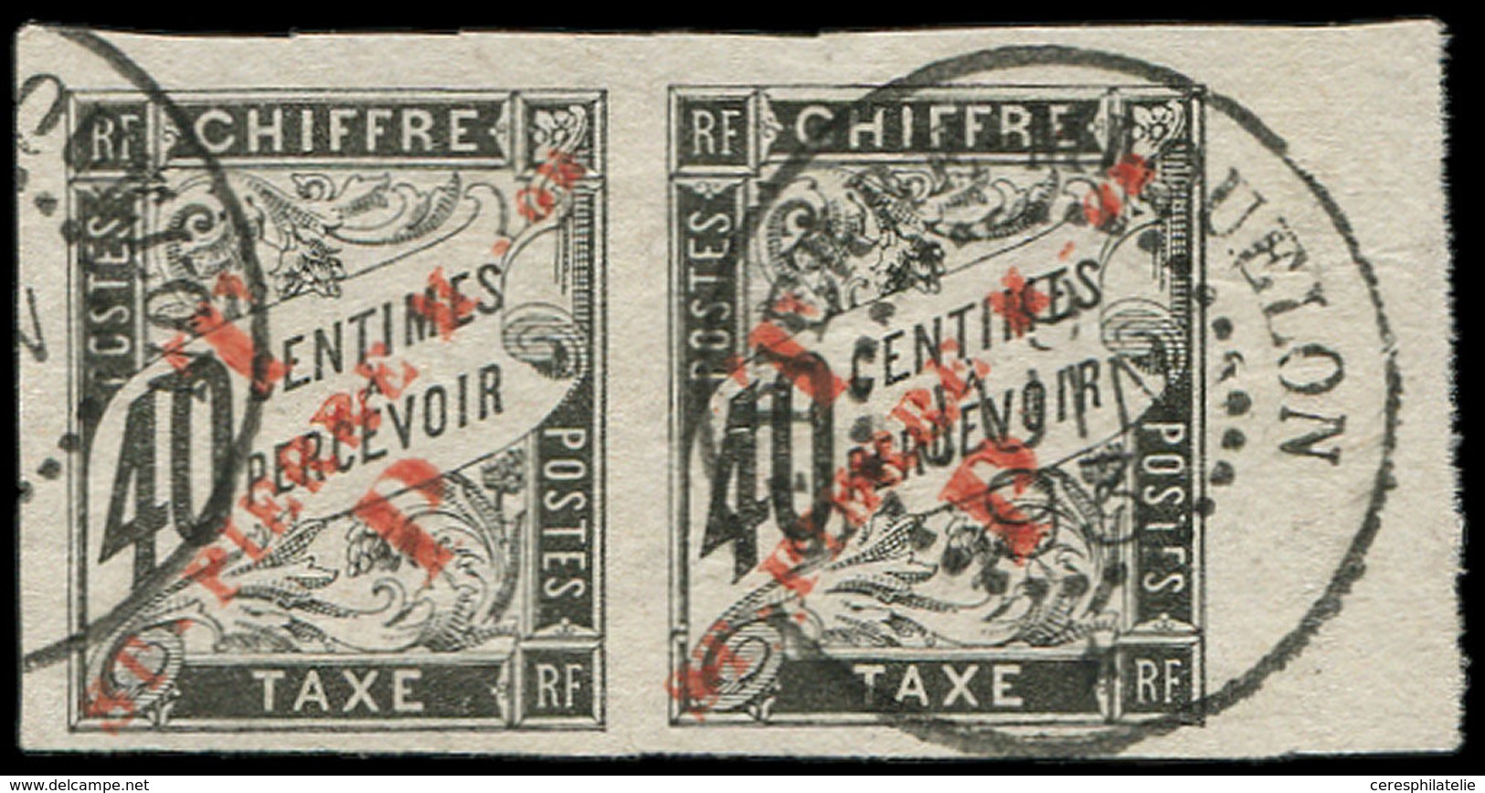 SAINT PIERRE ET MIQUELON 54 : 40c. Noir, PAIRE Bdf Obl. Càd, TB - Unused Stamps