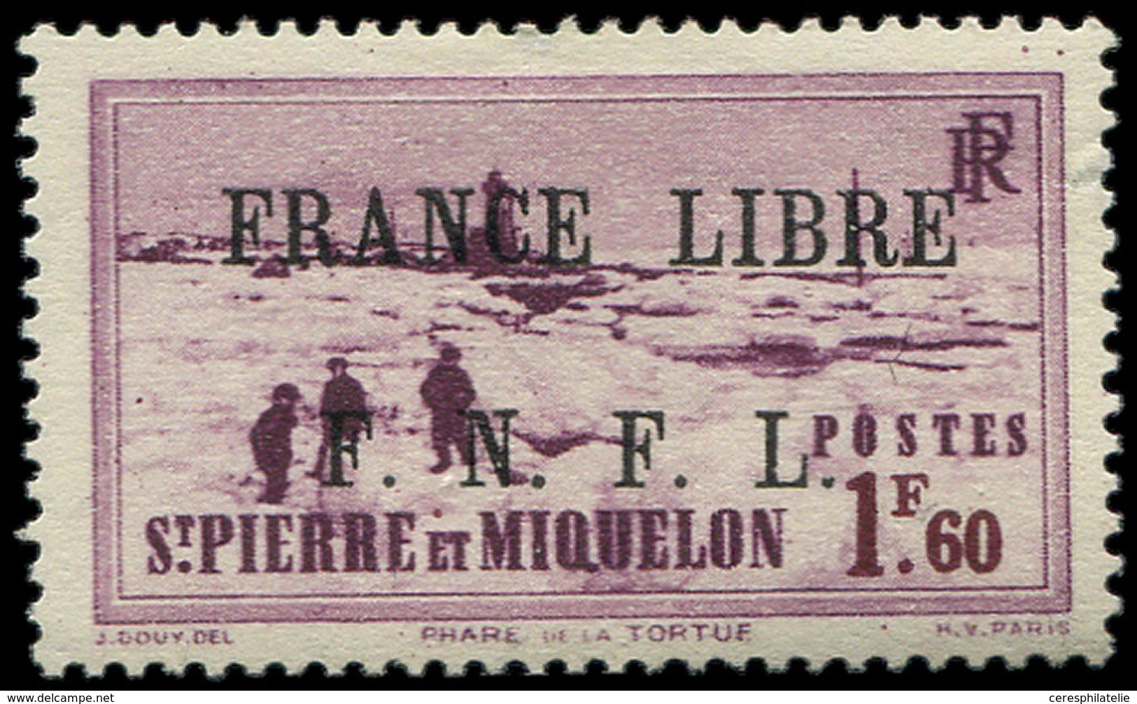 * SAINT PIERRE ET MIQUELON 267 : 1f60 Lilas-rose, FRANCE LIBRE, TB - Unused Stamps