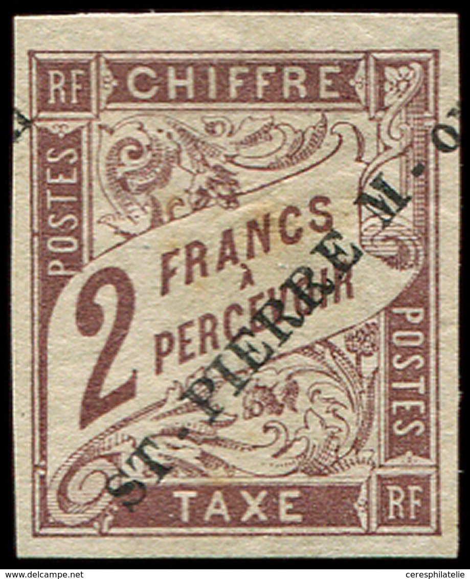 * SAINT PIERRE ET MIQUELON Taxe 9 : 2f. Marron, Forte Ch., TB - Postage Due