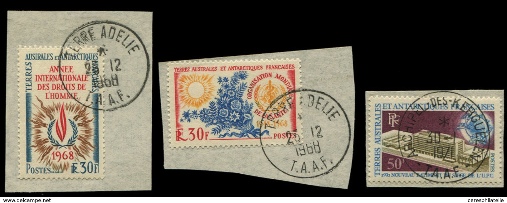 T.A.A.F. 26, 27 Et 33 : Tous Oblitérés Sur Fragments, TB - Unused Stamps