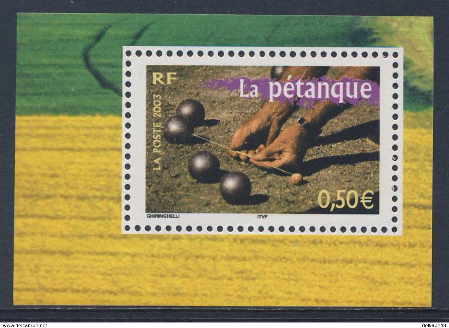 France Rep. Française 2003 Mi 3703 ** Pétanque - Regions / Aspekte Der Regionen - Pétanque