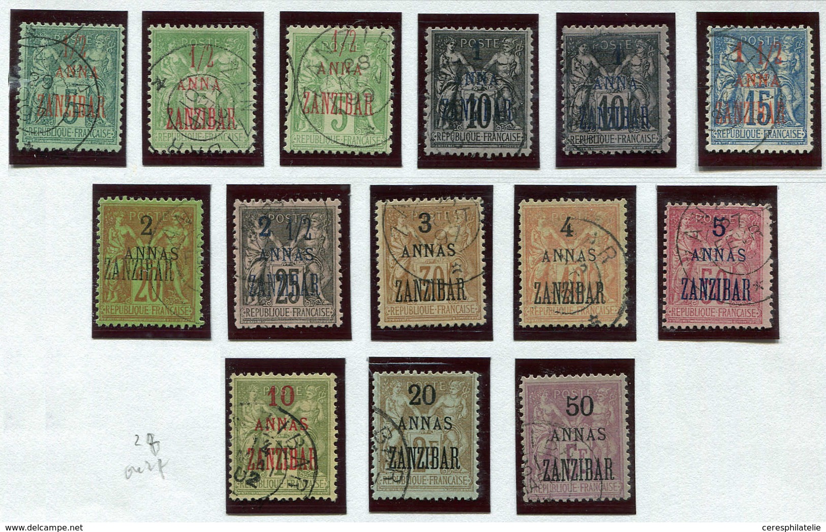 ZANZIBAR 17/31 Sf. N°27 : Série Sage Surch. De 1896-1900, Obl., TB - Covers & Documents