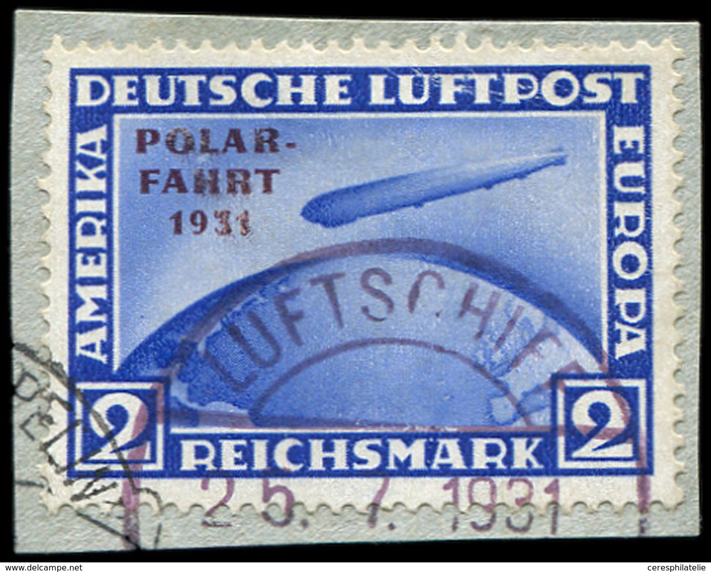 EMPIRE PA 41 : 2m. Bleu Surch. POLARFAHRT 1931 Sur Fragt Le 25/7/31, TB - Luft- Und Zeppelinpost