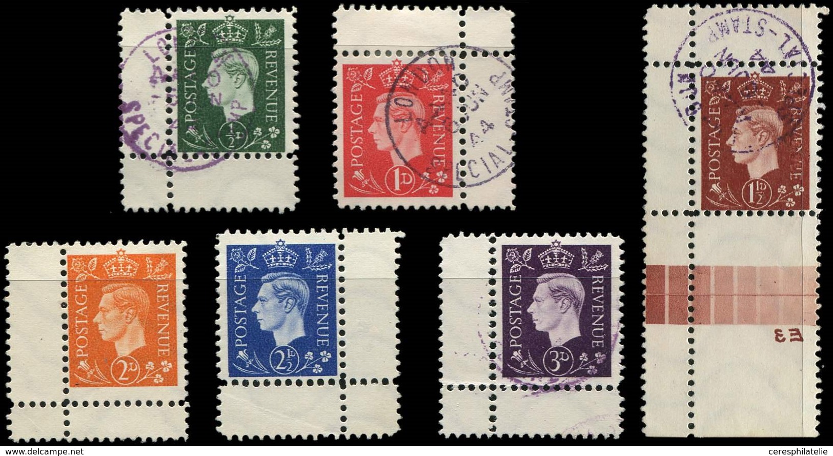 EMPIRE Timbres De Guerre : 6 Faux De Propagande George VI, Obl., TB - Autres & Non Classés