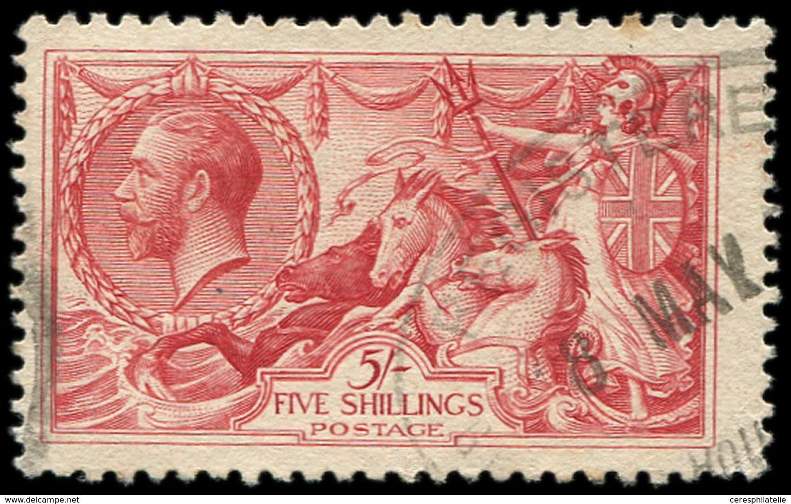 GRANDE BRETAGNE 154 : 5s. Rouge, Obl., TB - Used Stamps