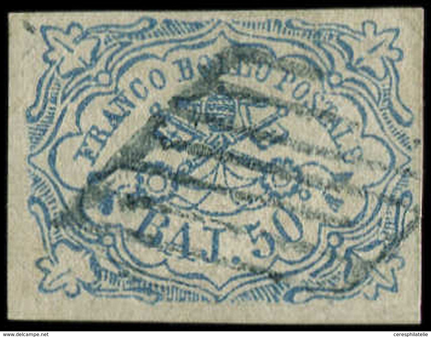 ITALIE (ANCIENS ETATS) EGLISE 10 : 50b. Bleu, Obl., TB - Papal States