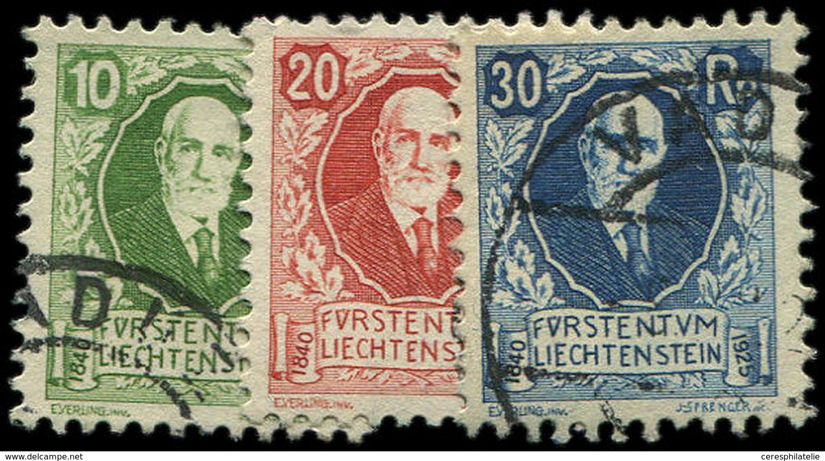 LIECHTENSTEIN 72/74 : La Série Obl., TB - Unused Stamps