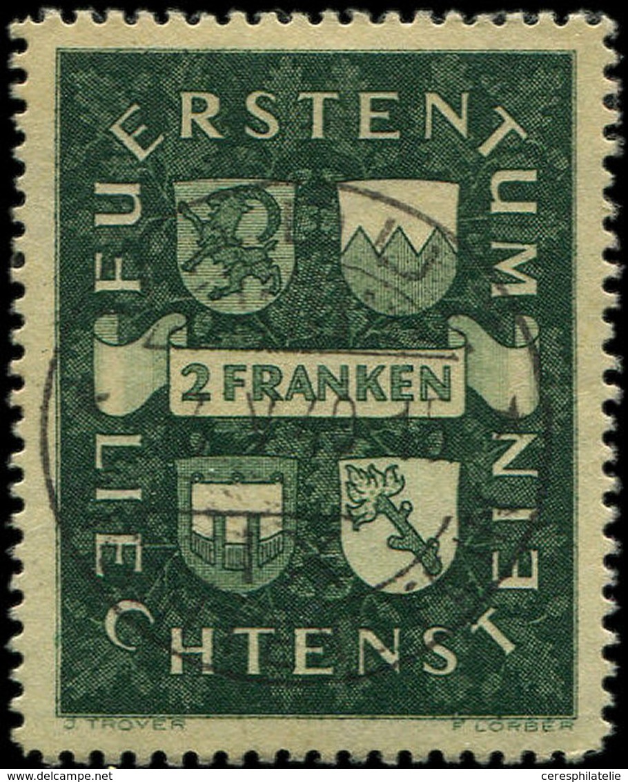 LIECHTENSTEIN 159 : 2f. Vert Foncé, Obl., TB - Unused Stamps