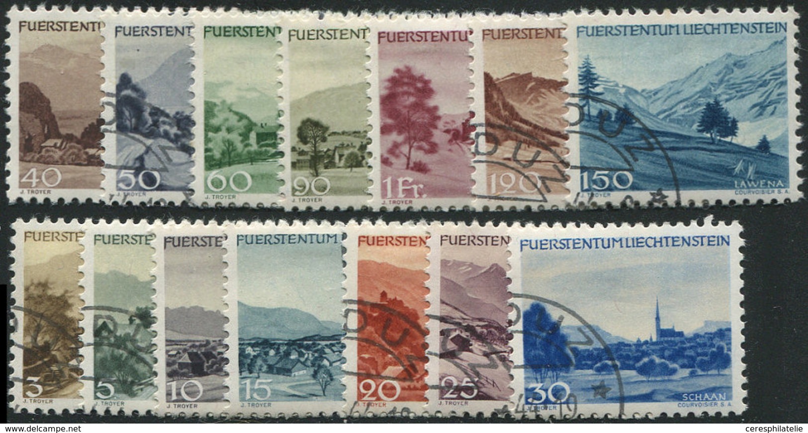 LIECHTENSTEIN 189/212 : Paysages, La Série, TB - Unused Stamps