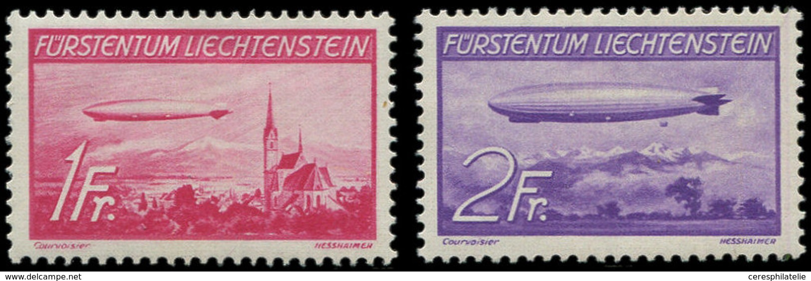 * LIECHTENSTEIN PA 15/16 : Zeppelin, TB - Air Post