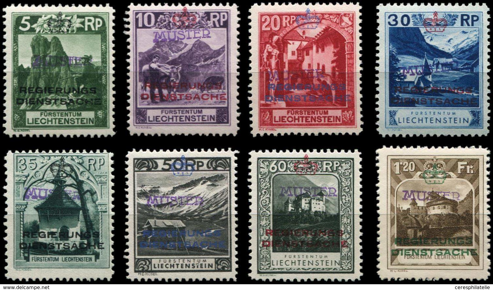 * LIECHTENSTEIN Service 1/8 : La Série, Surcharge Violette Munster, TB - Other & Unclassified