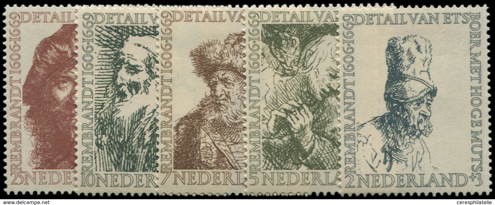 * PAYS-BAS 649/53 : Rembrandt, La Série, TB - Used Stamps