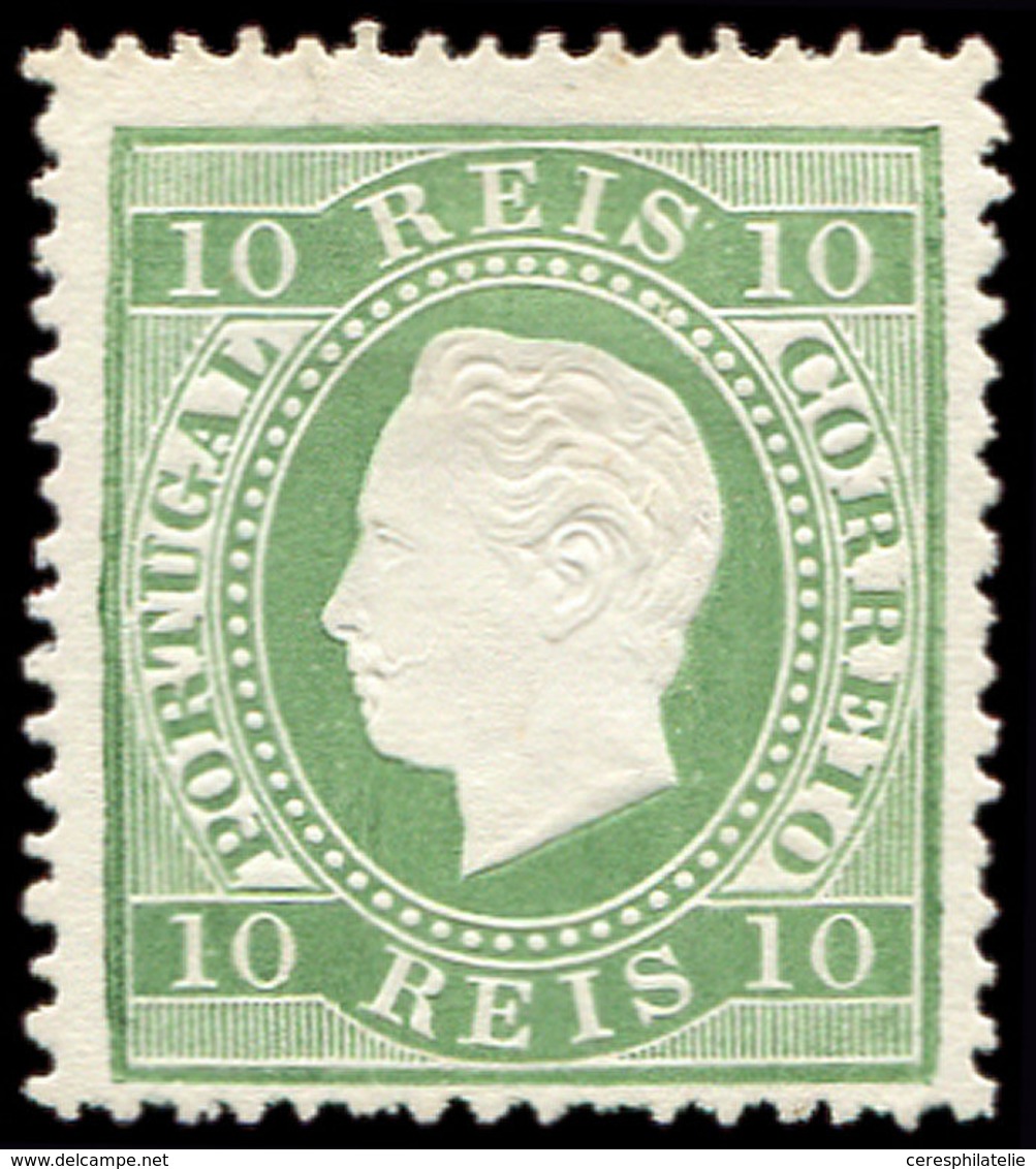 (*) PORTUGAL 37 : 10r. Vert-jaune, Papier Couché, TB - Unused Stamps