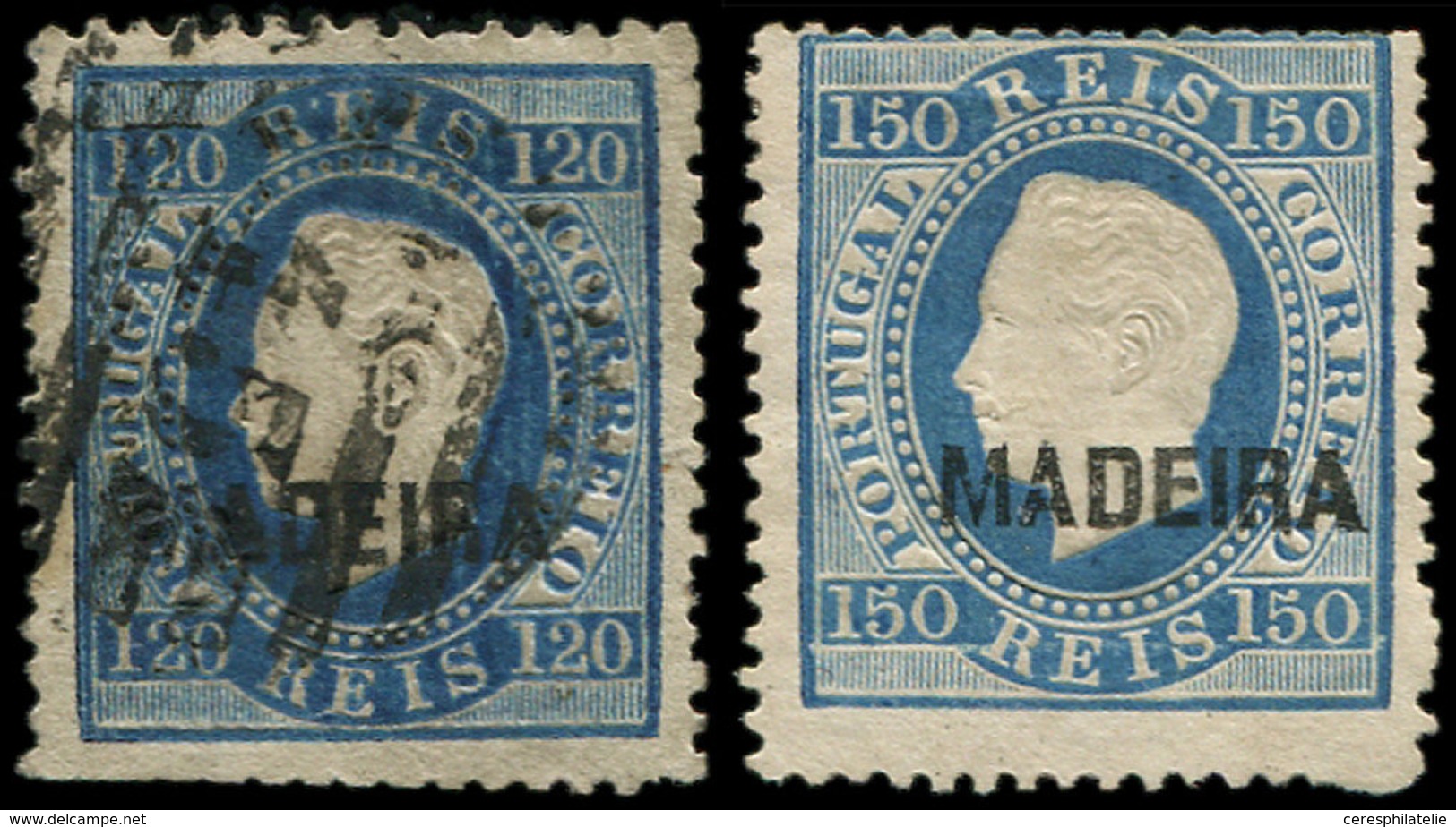 PORTUGAL MADERE 26/27 : 120r. Bleu, Obl. Et 150r. Bleu (*), TB - Madeira