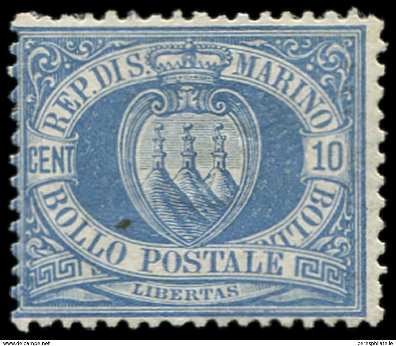 * SAINT MARIN 3 : 10c. Outremer, TB - Unused Stamps