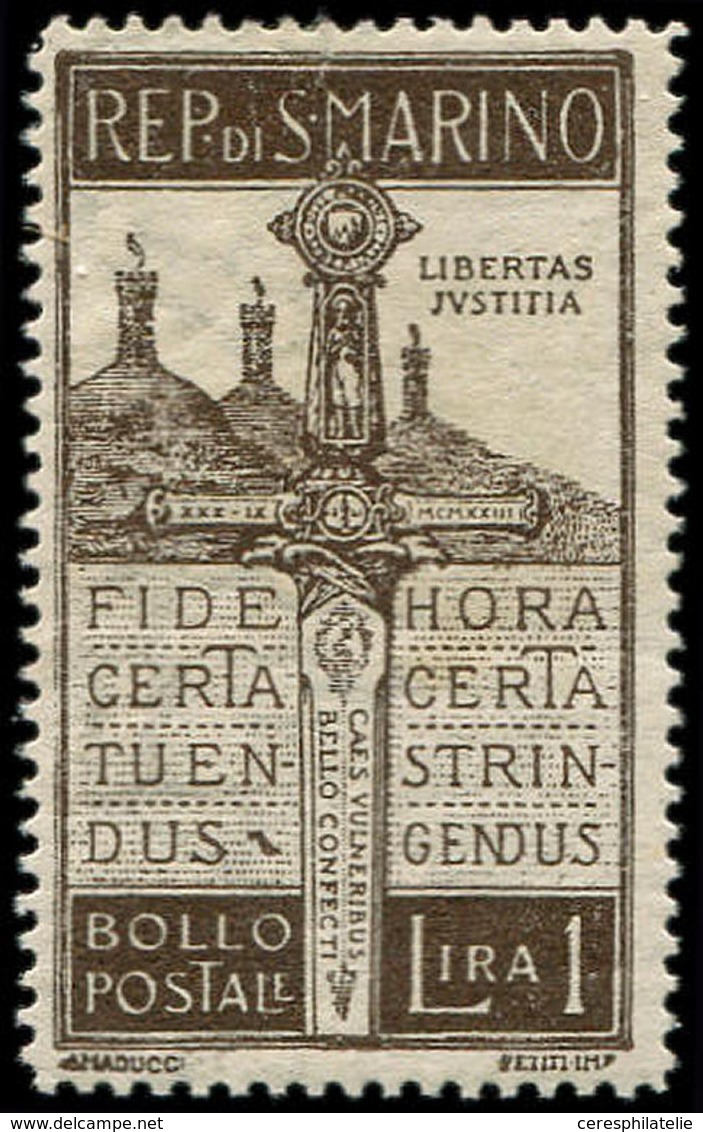 * SAINT MARIN 96 : 1l. Brun Foncé, TB - Unused Stamps