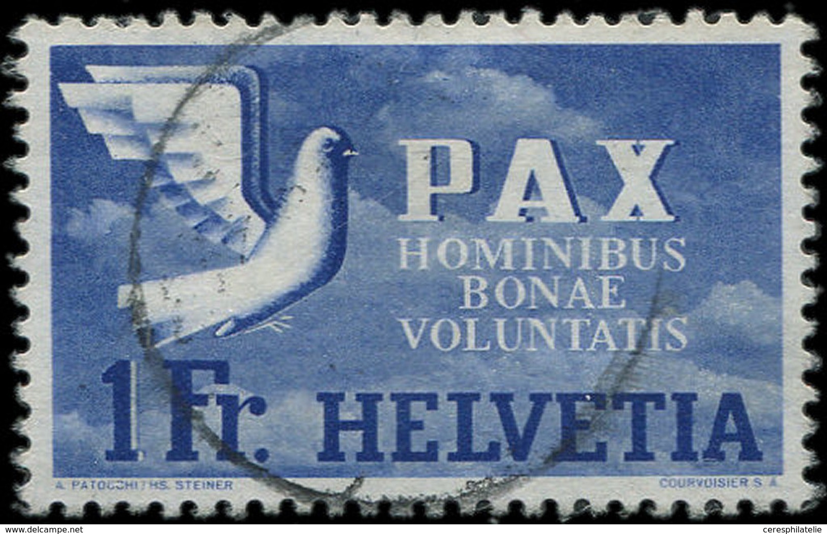 SUISSE 413 : 1f. Bleu, Obl., TB - Used Stamps