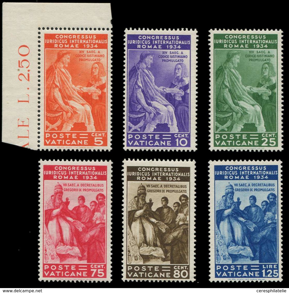 ** VATICAN 66/71 : Congrès Juridique, TB. C - Unused Stamps