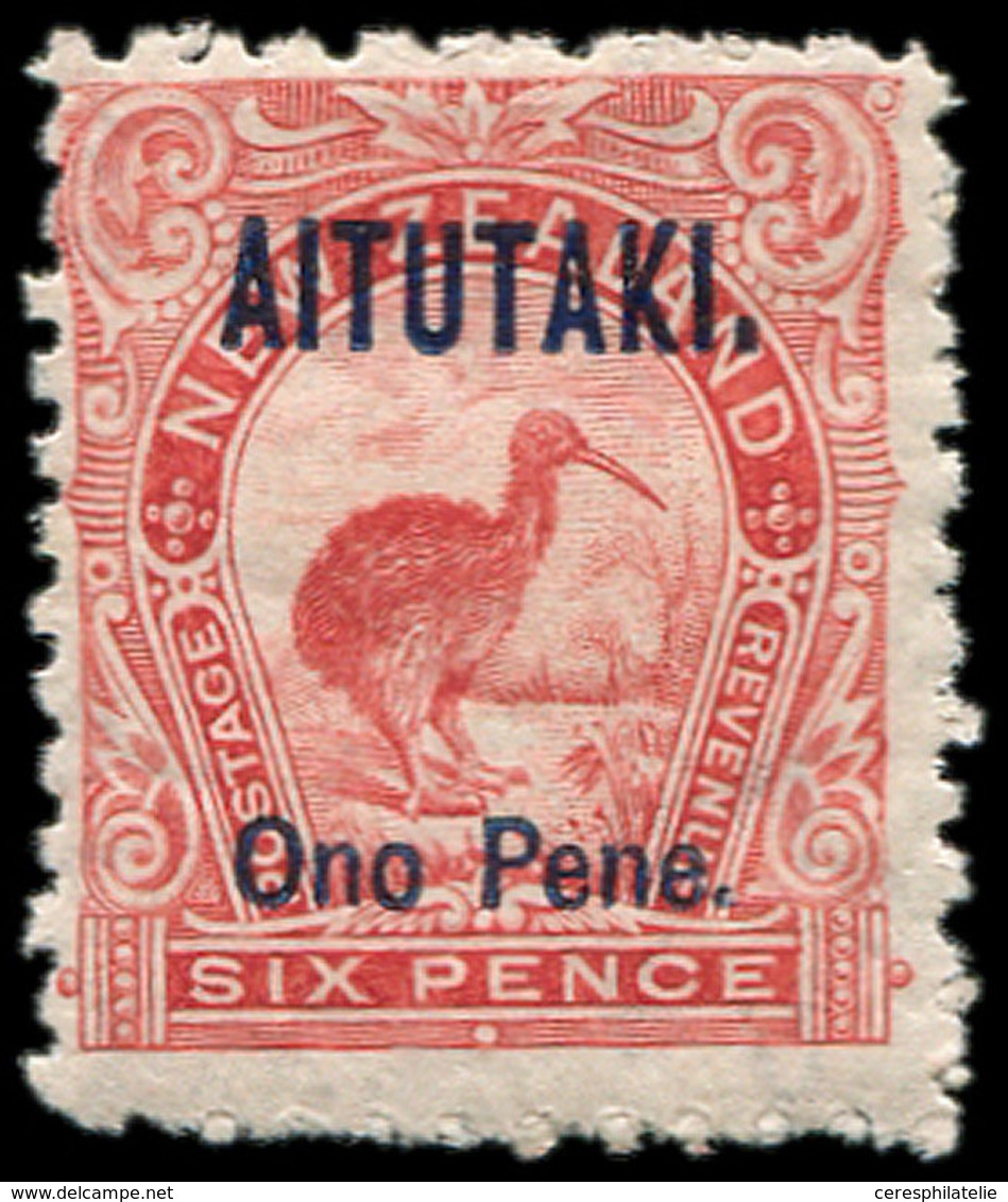 * AITUTAKI 6 : One Pence S. 6p. Rouge, TB - Aitutaki
