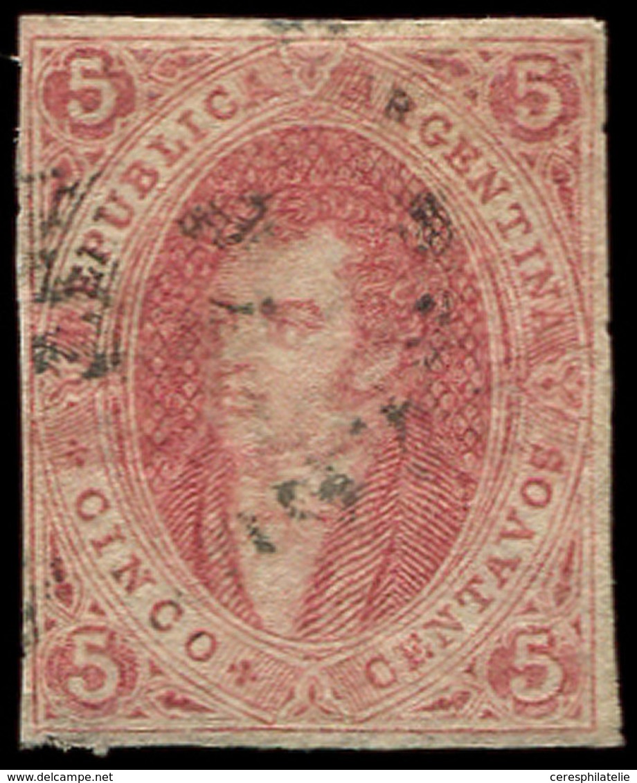 ARGENTINE 8 : 5c. Brun-rose, NON DENTELE Obl., TB - Other & Unclassified