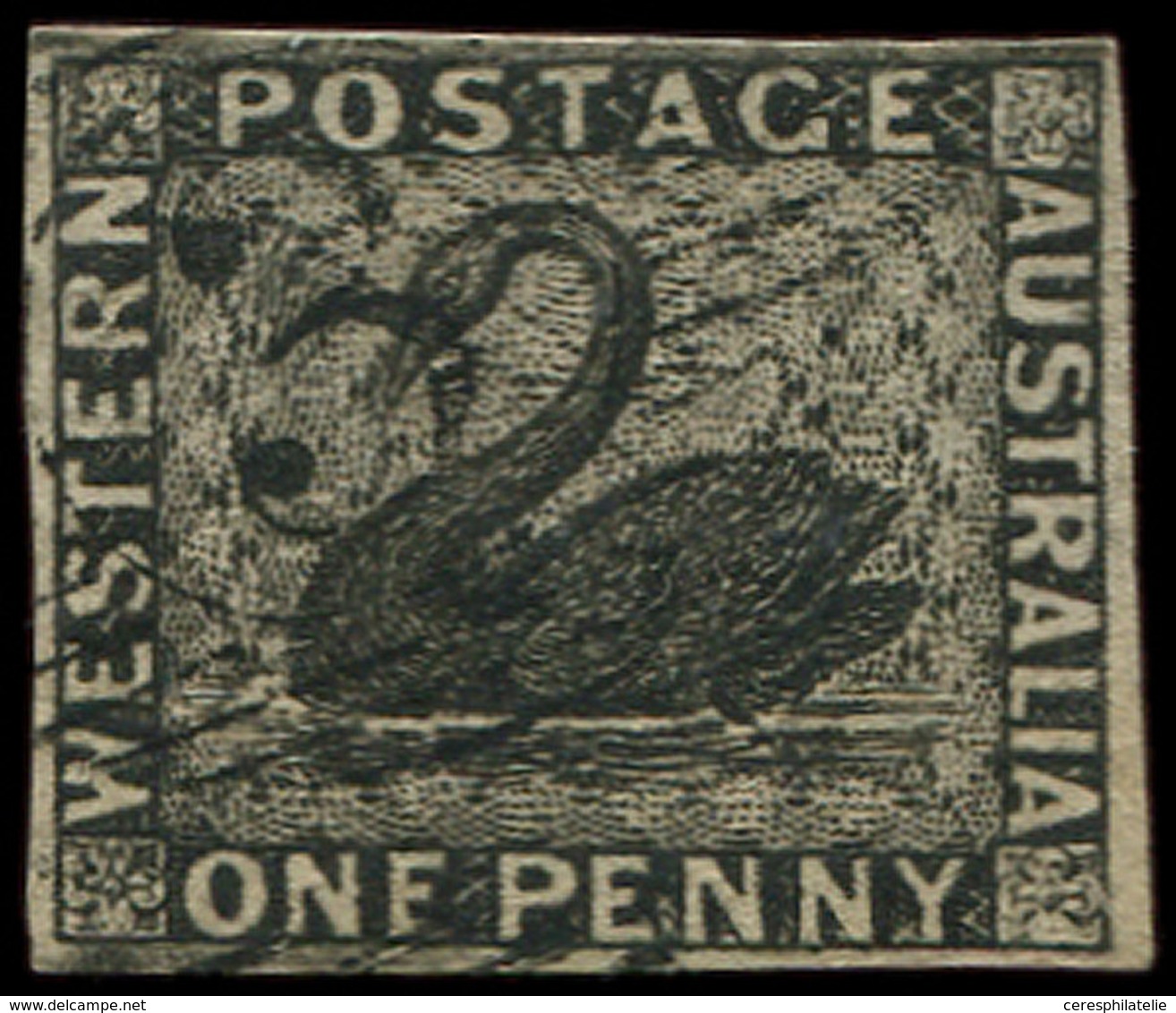 AUSTRALIE OCCIDENTALE 1 : 1p. Noir, Obl., TB - Used Stamps