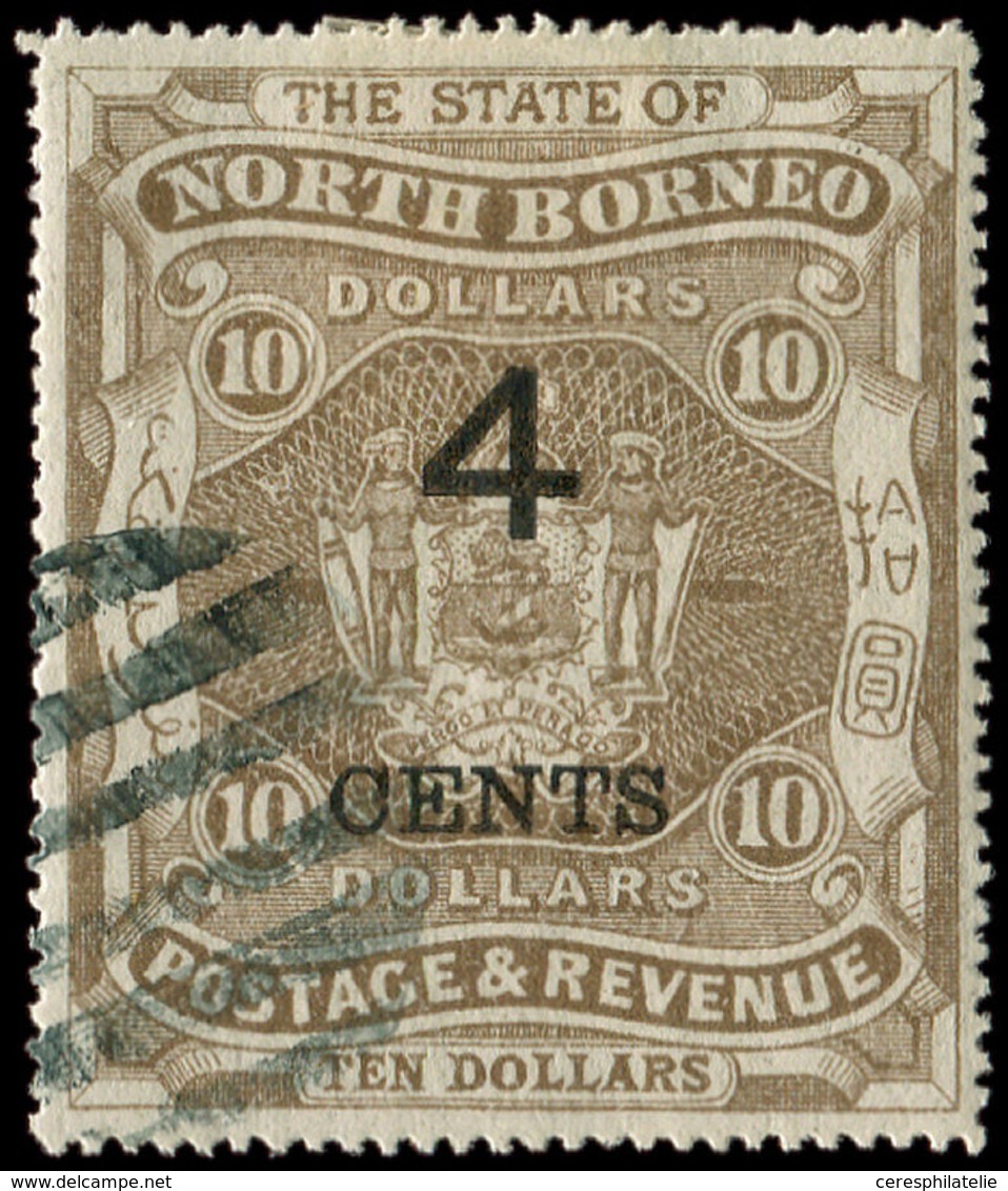 BORNEO DU NORD 97 : 4c. Sur 10$. Brun, Obl., TB - Nordborneo (...-1963)