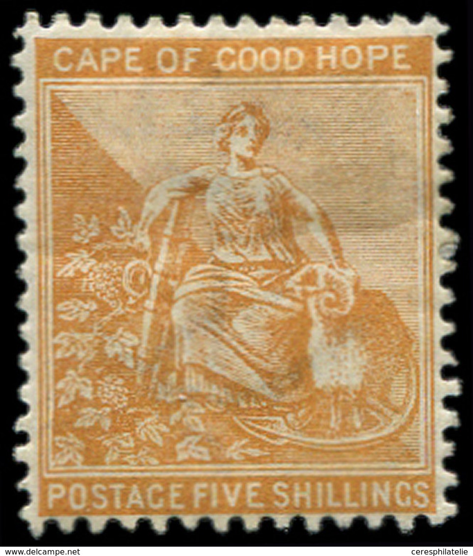 * CAP DE BONNE-ESPERANCE 53 : 5s. Orange, TB - Cape Of Good Hope (1853-1904)