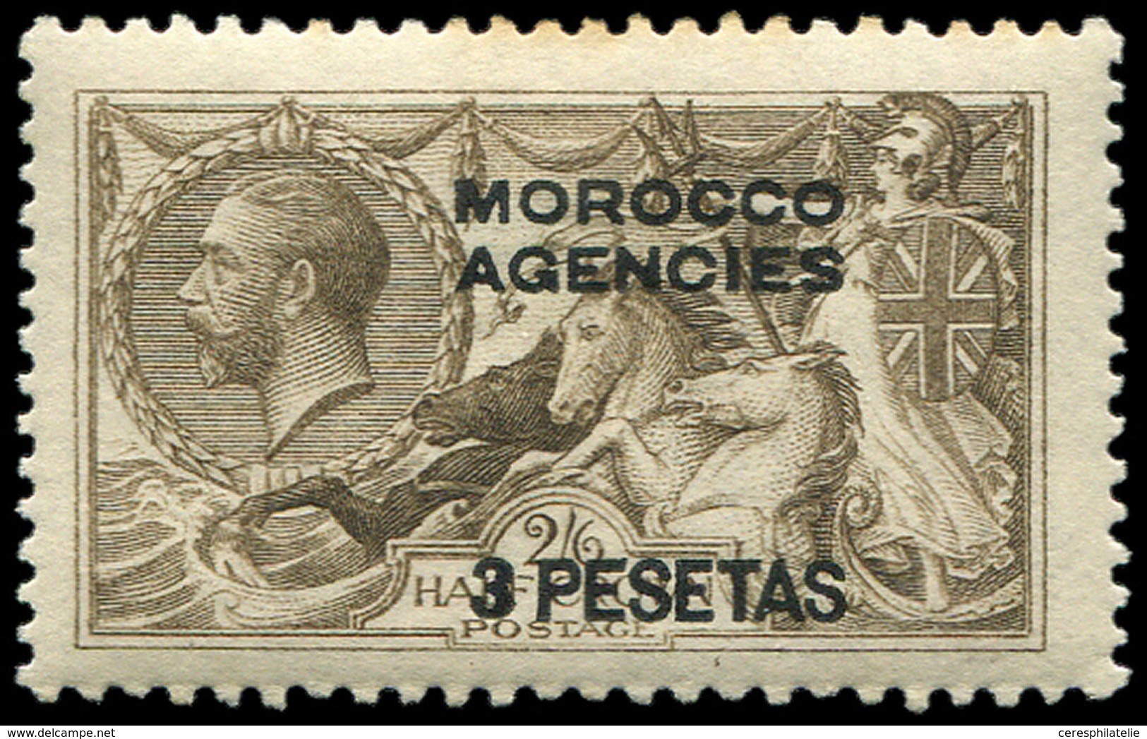 * MAROC Bureaux Anglais 44a : 3p. S. 2/6 Sépia, TB - Bureaux Au Maroc / Tanger (...-1958)