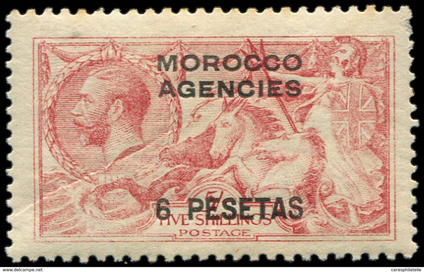 * MAROC Bureaux Anglais 45 : 6p. S. 5s. Rouge, Rouss., TB - Bureaux Au Maroc / Tanger (...-1958)