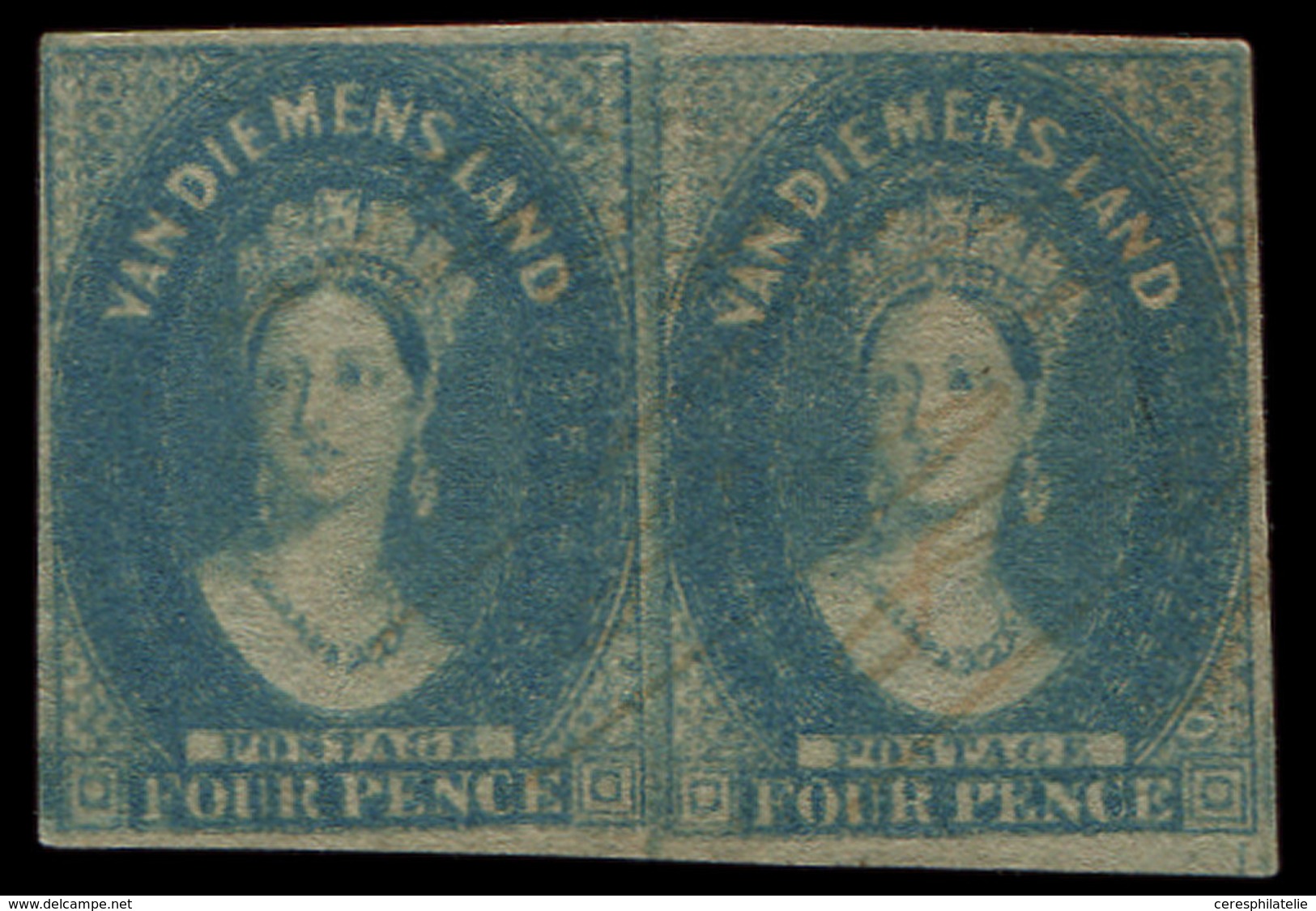 (*) TASMANIE 12 : 4p. Bleu, PAIRE, TB - Mint Stamps