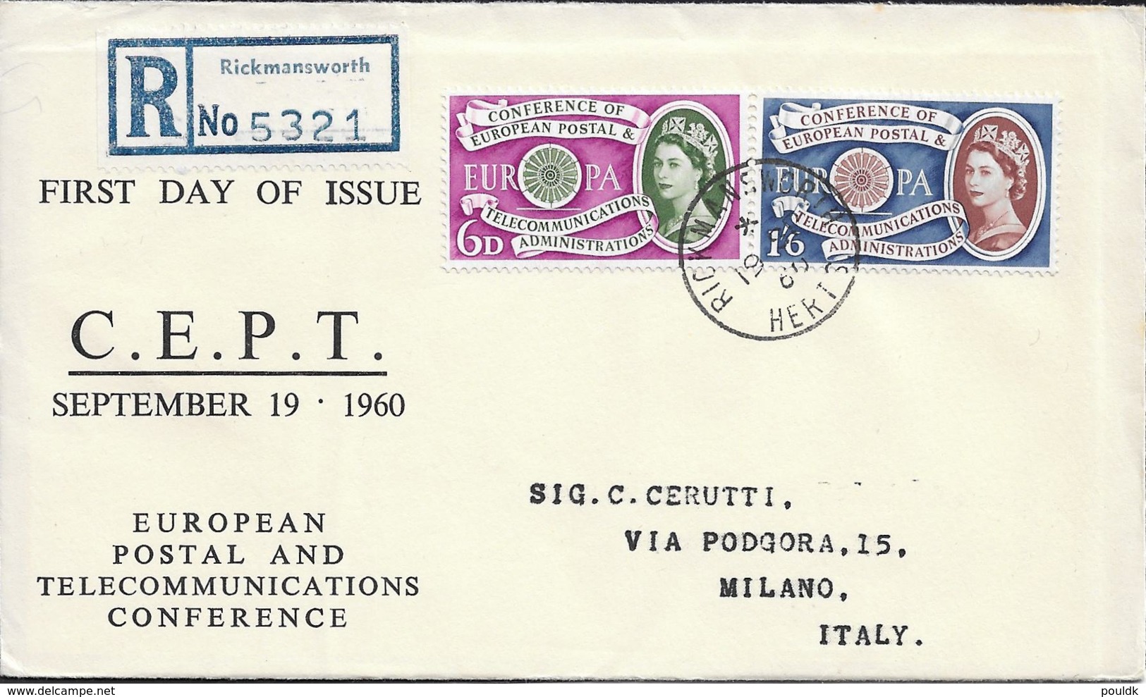 Great Britain Registered 1960 FDC Europa CEPT (G100-53) - 1960