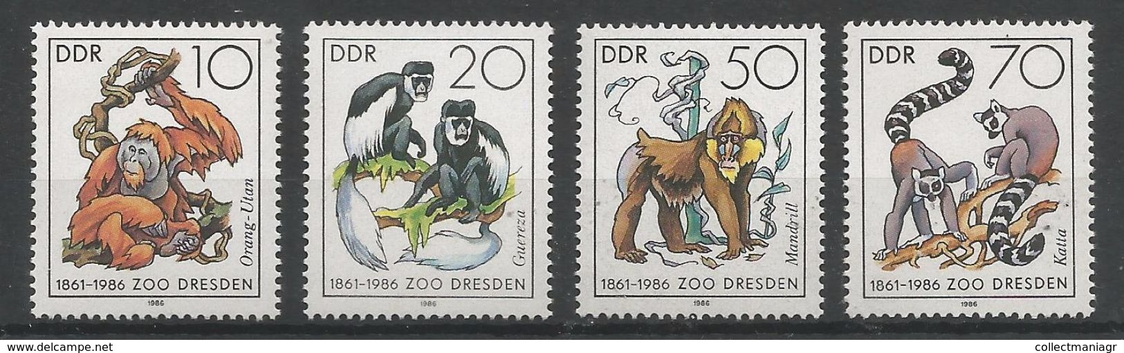 East Germany - 1986 Monkeys MNH** - Nuovi