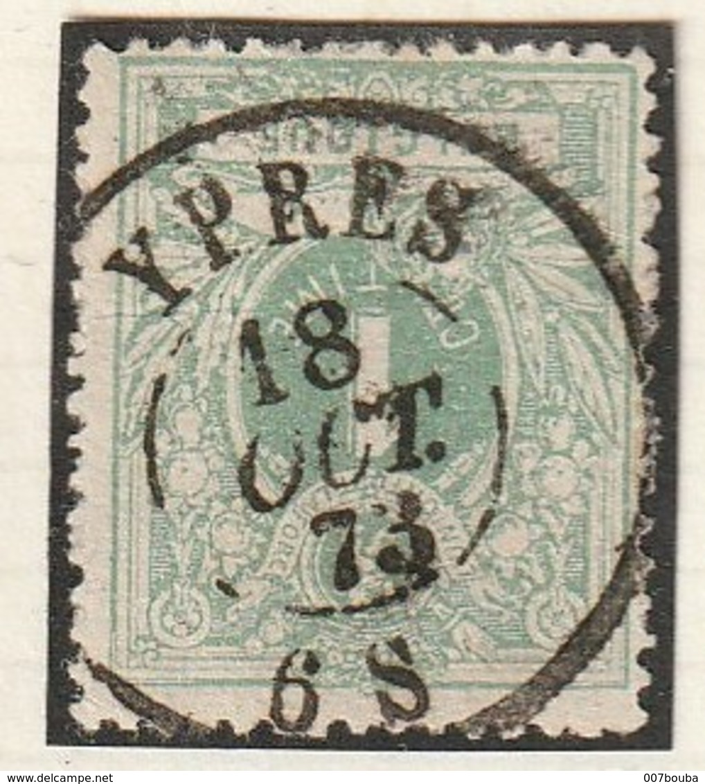 COB N° 26 - Obliétration DC YPRES 73 - 1869-1883 Léopold II