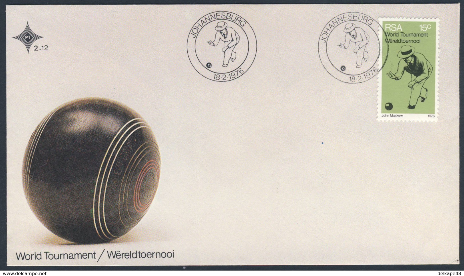 Zuid Afrika South Africa 1976 FDC - Mi 489 YT 397 Sc 456 SG 393 ** Bowls - World Bowls Championships, Johannesburg - Andere & Zonder Classificatie