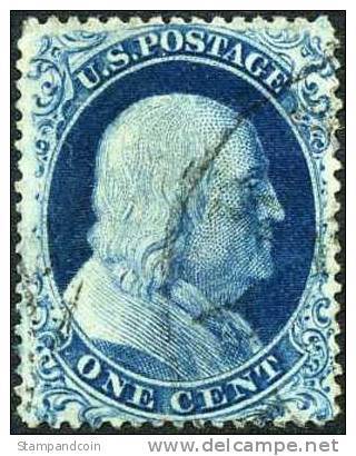 US #19 Used 1c Franklin Type 1a From 1857 With 2007 PF Certificate - Used Stamps