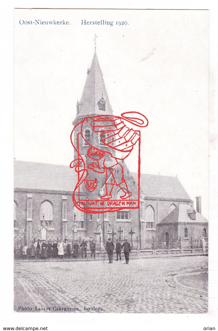PK Oostnieuwkerke Staden - Zicht Op De Herstelde OLV Kerk 1920 - Photo Lagast Carpentier Roeselare - Staden