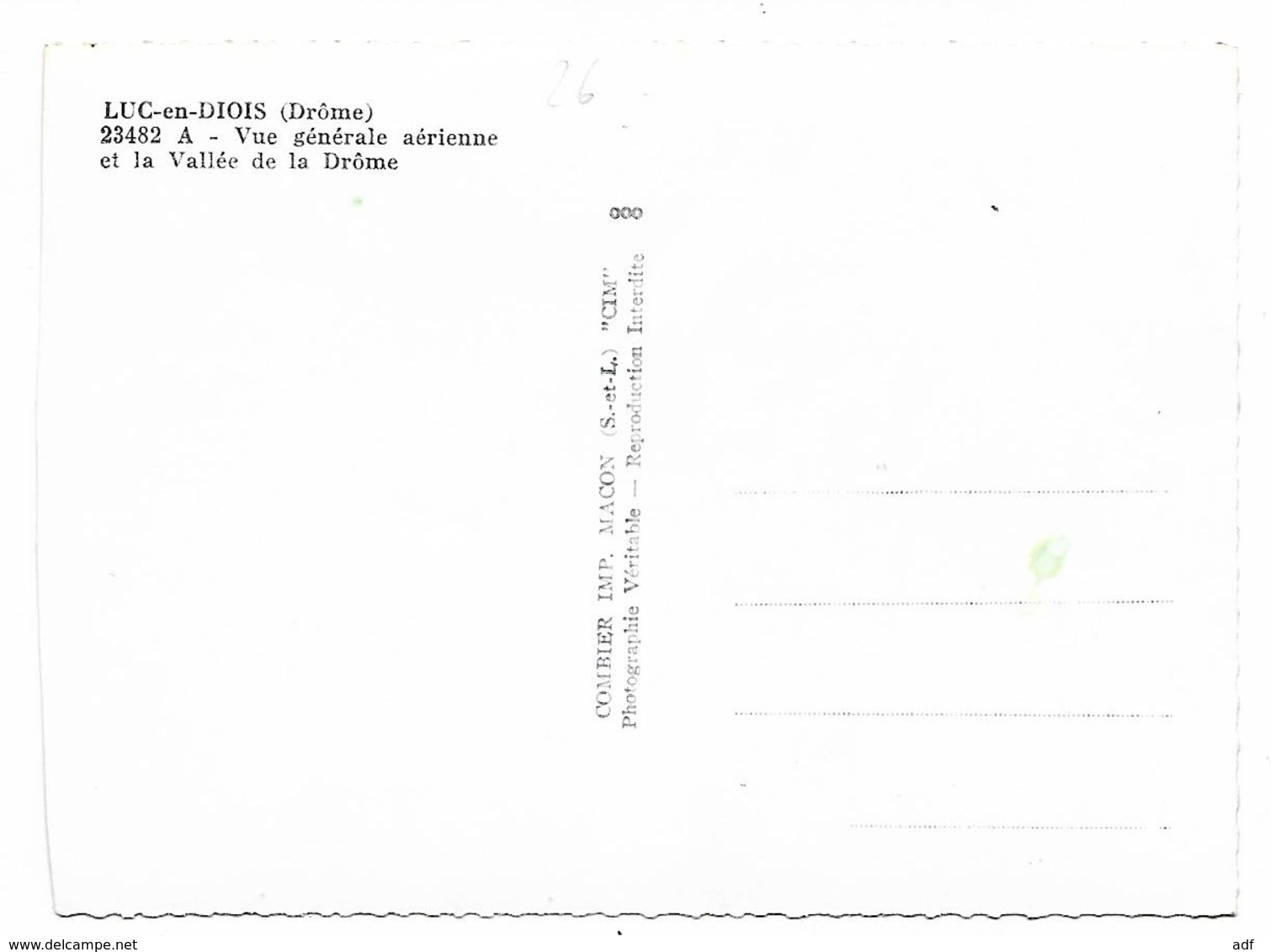 CPSM LUC EN DIOIS, VUE GENERALE AERIENNE ET LA VALLEE DE LA DROME, DROME 26 - Luc-en-Diois