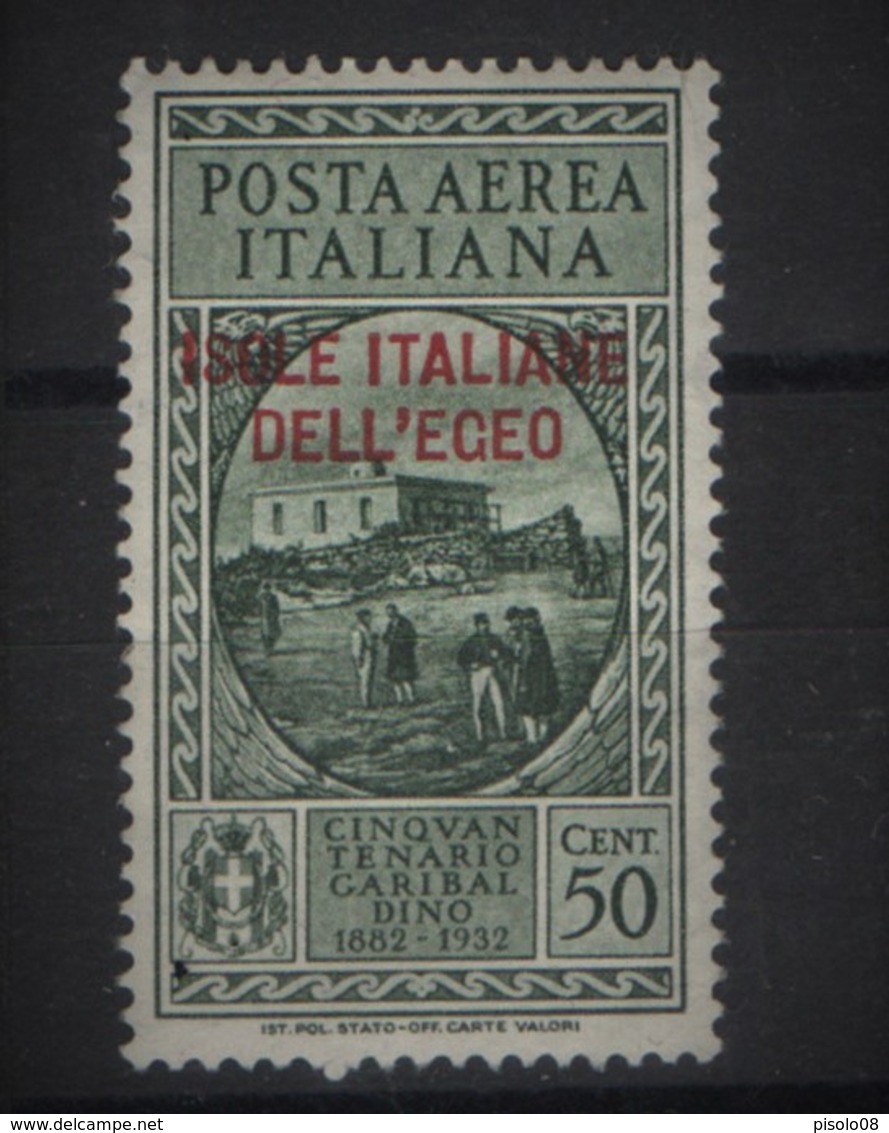 EGEO 1932 POSTA AEREA GARIBALDI 50 CENTESIMI ** MNH - Ägäis (Stampalia)