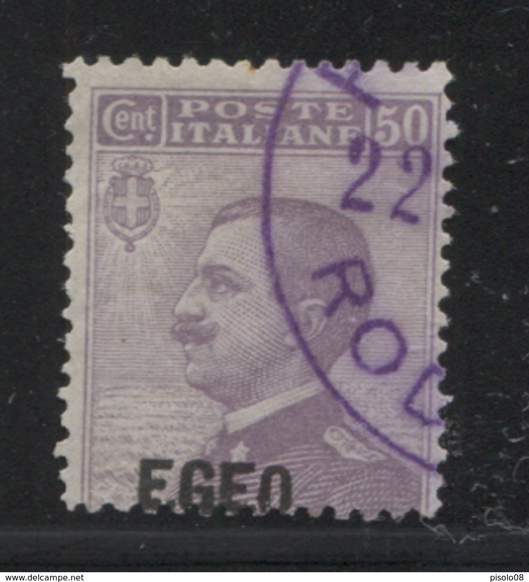 EGEO 1912 FRANCOBOLLI SOP.TI  50 C. USATO - Egeo (Amministrazione Autonoma)
