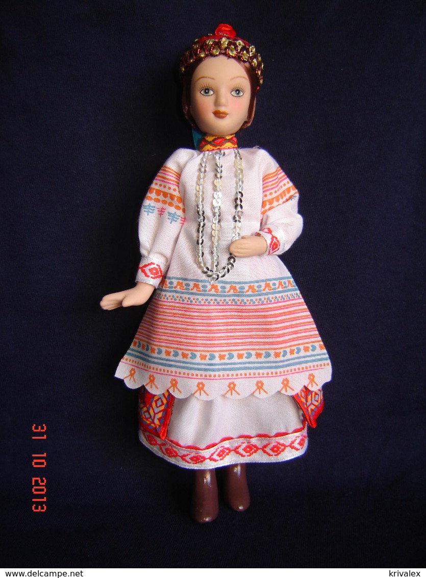 Porcelain Doll In Cloth Dress -Kaluga  - City  Province - Russian Federation - Dolls