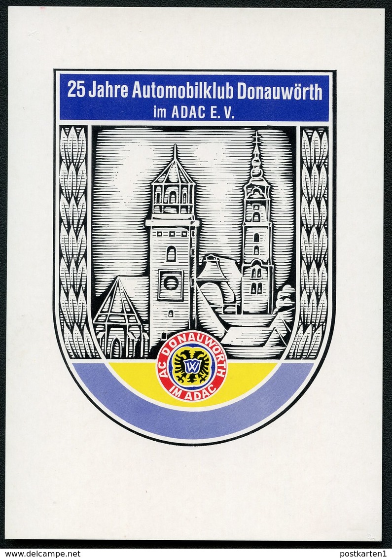Bund PP100 D2/007 25 J. AUTOMOBILCLUB DONAUWÖRTH Sost. 1977 - Cartes Postales Privées - Oblitérées