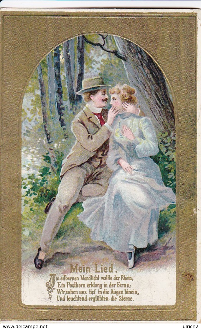 AK Mein Lied - Paar Liebespaar - Gedicht - Reliefdruck - Ca. 1910 (46713) - Paare