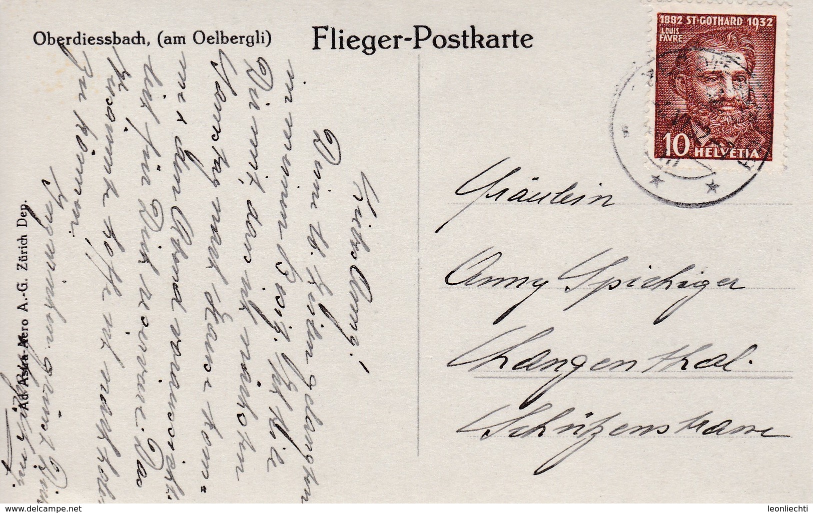 Flieger- Postkarte, Oberdiessbach, Am Oelbergli - Autres & Non Classés