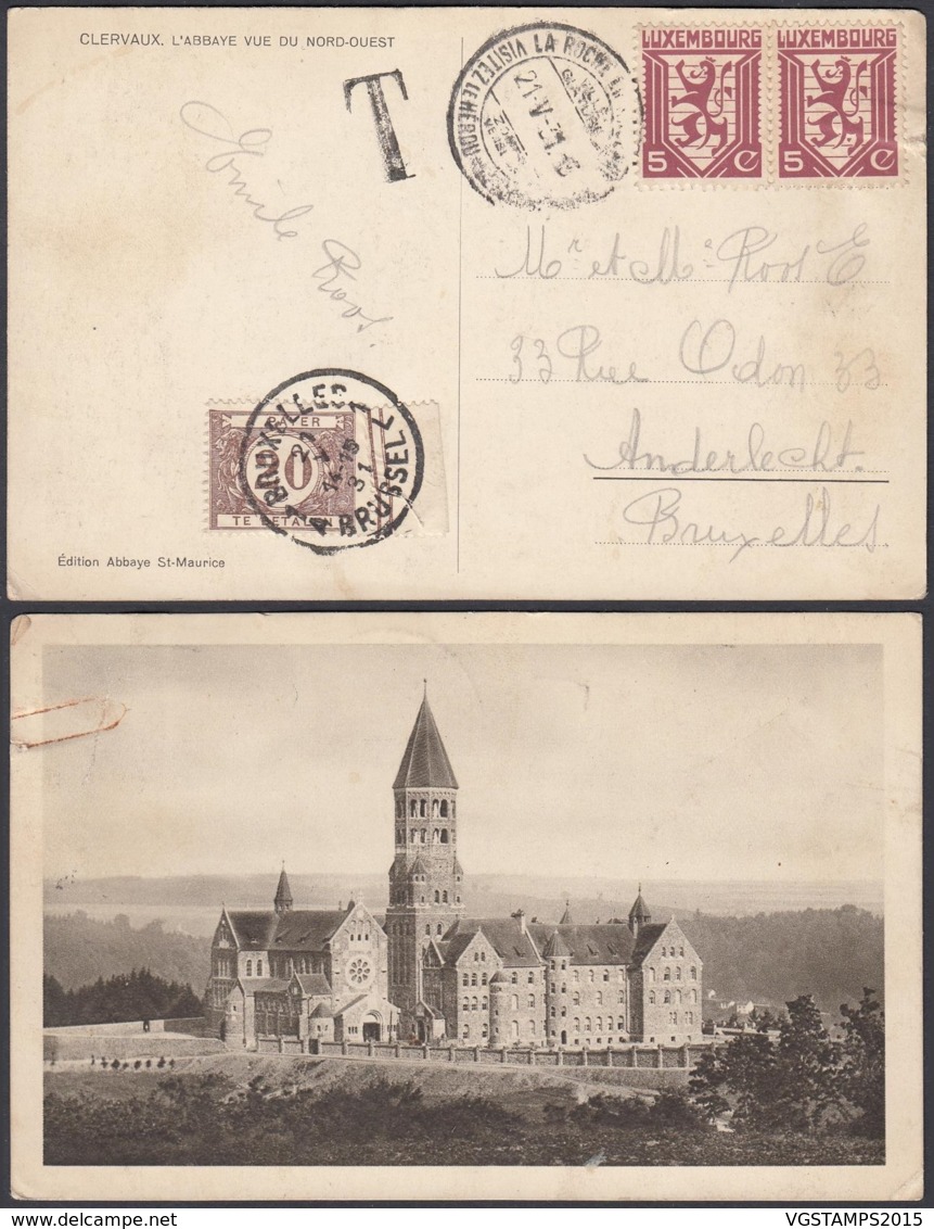 Luxembourg 1931 - Carte Postale Illustrée Vers Anderlecht -Bruxelles..................... (EB) DC5462 - Autres & Non Classés